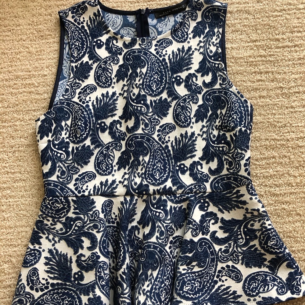 Blue and white Zara shirt
